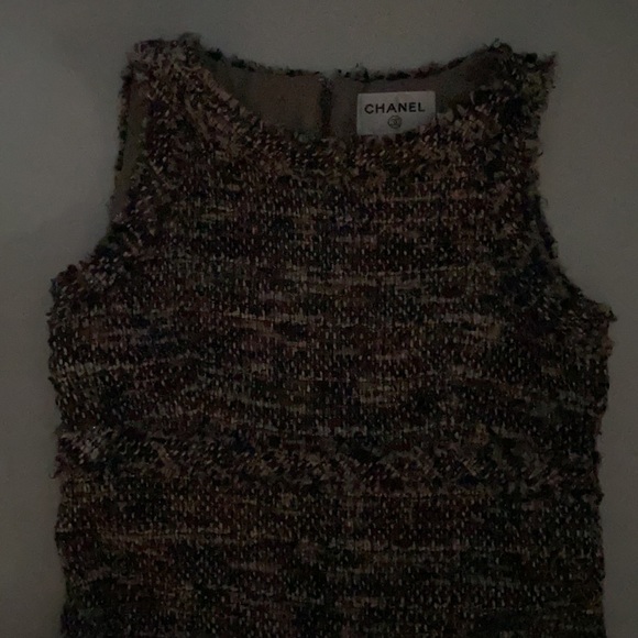 Channel Sleeveless Tweed Dress - Picture 8 of 11